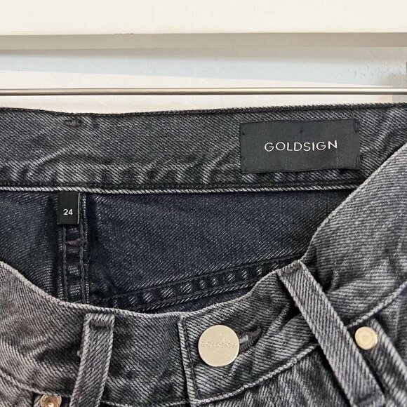 Goldsign Denim The Benefit High Rise Relaxed Straight Jeans Button Fly Size 24 - Picture 8 of 15